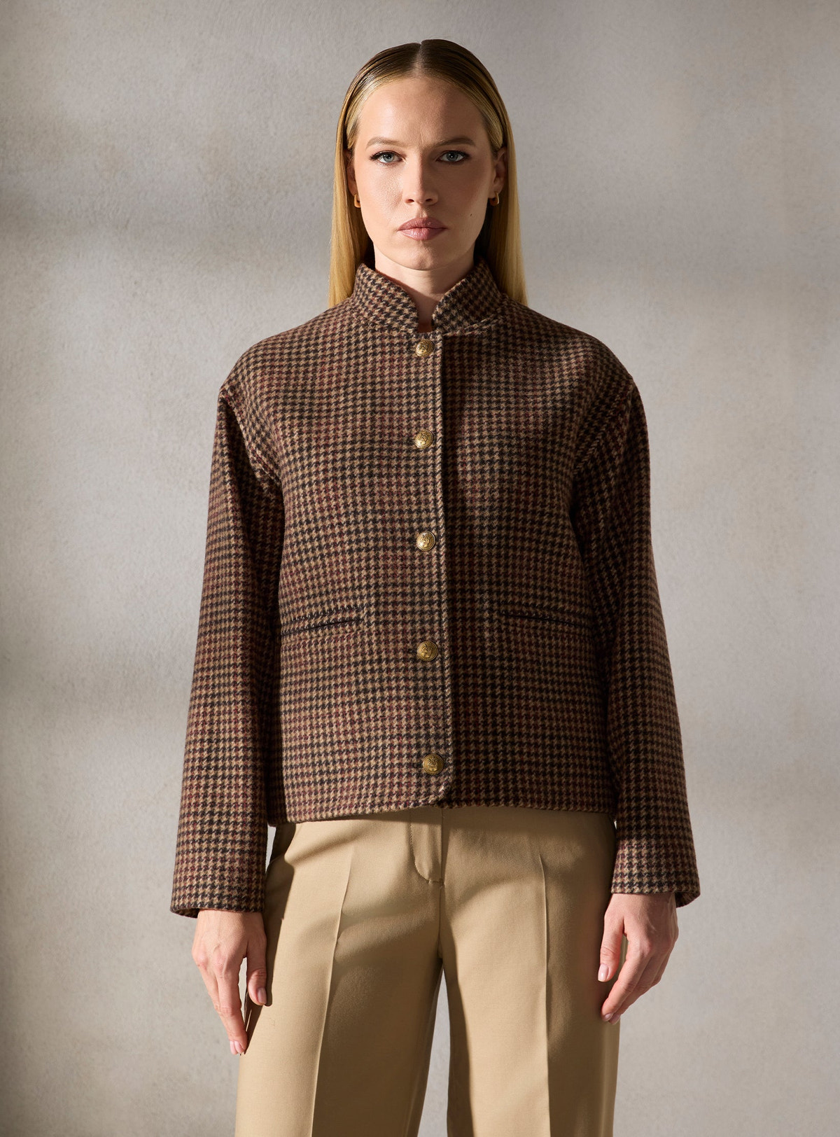 Jachetă damă Edith houndstooth — imagine 4