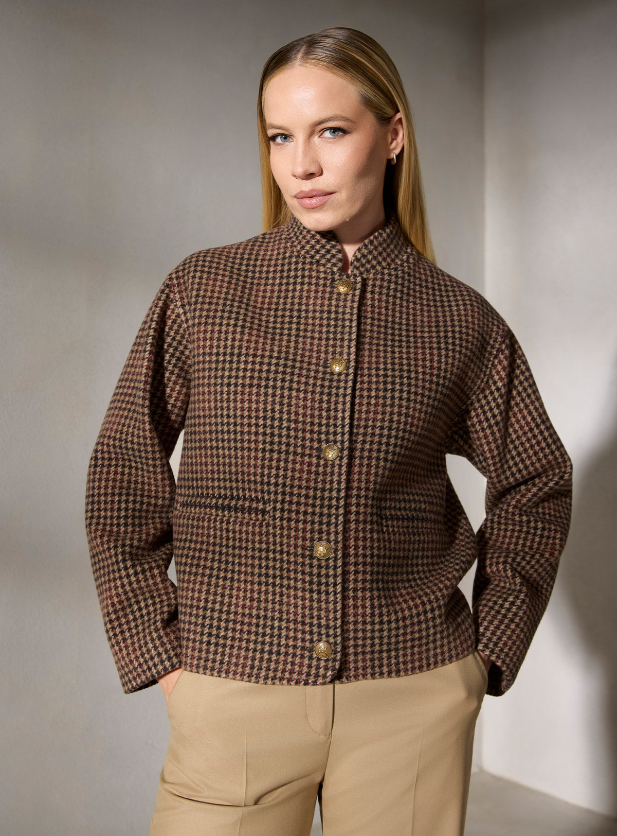 Jachetă damă Edith houndstooth — imagine 2