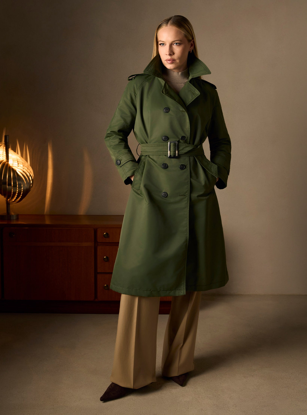 Trench damă Matilda olive — imagine 1